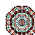 Orange and brown flower mandala for your designs.