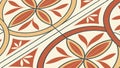 Orange and Brown Geometric Floral Mandala, vector design Generative AI Royalty Free Stock Photo