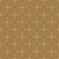 Orange on brown geometric tile oval and circle scribbly lines seamless repeat pattern background