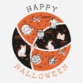 Orange and Brown Halloween illustration