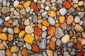 orange and brown pebbles on rusty soil