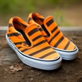 Vans Classic Slip On Shoes With Tiger Stripes