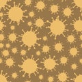 Orange on Brown Virus Pattern Seamless Repeat Background