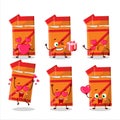 Orange bubble gum cartoon character with love cute emoticon Royalty Free Stock Photo