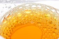 Orange bubble tea on white background