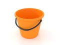 3d render isolated orange bucket
