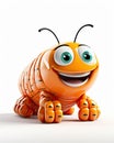 an orange bug with big eyes and a smile on it\'s face. generative ai Royalty Free Stock Photo