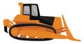 Orange bulldozer, illustration, vector