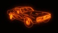 Orange Burning Muscle Car Animated Logo Element with Reveal Effect