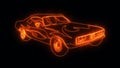 Orange Burning Muscle Car Animated Logo Loop Graphic Element