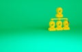 Orange Business hierarchy organogram chart infographics icon isolated on green background. Corporate organizational Royalty Free Stock Photo