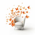 Orange Butterfly Chair Royalty Free Stock Photo