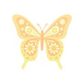 Orange butterfly clip art, isolated vector element