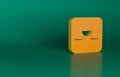 Orange Buzzer in electronic circuit icon isolated on green background. Minimalism concept. 3D render illustration Royalty Free Stock Photo