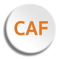 Orange CAF in round white button with shadow