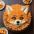 Mesmerizing Fox Theme Cake With Rich Texture And Cartoon Style