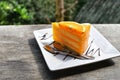 Orange cake in morning time Royalty Free Stock Photo