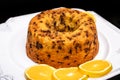 orange cake in old china, homemade brazilian cake Royalty Free Stock Photo