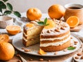 Orange cake with whipped creamrated