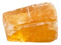 Orange Calcite mineral stone isolated on white Royalty Free Stock Photo