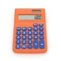 Orange calculator with blue buttons Royalty Free Stock Photo