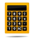 Orange calculator. Vector icon with shadow. Royalty Free Stock Photo