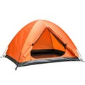 Orange camping tent isolated on transparent background Royalty Free Stock Photo