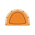 Orange Camping Tourist Tent, Summer Rest Design Element Vector Illustration