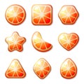 Orange Candies For Match Three Game Royalty Free Stock Photo