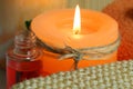 Orange candle Royalty Free Stock Photo