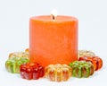 Orange Candle Burning Royalty Free Stock Photo