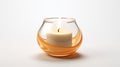 Swirl Pattern Candle Holder In White Glass Vase Royalty Free Stock Photo