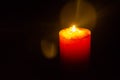 Candle glowing during a power outage Royalty Free Stock Photo