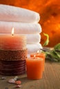 Orange candles Royalty Free Stock Photo