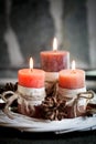 Orange candles Royalty Free Stock Photo