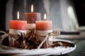 Orange candles Royalty Free Stock Photo