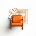 orange Cane chair