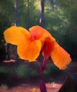 Orange Canna Lilies. Artistic. Photo Art.