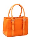 An orange canvas lady handbag