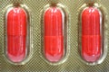 Orange capsule in blister pack close up 3 Royalty Free Stock Photo