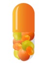 Orange capsule with fruits
