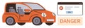 Car Safety Error Warning with Danger Alert Message on Screen Royalty Free Stock Photo