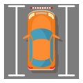 Orange car icon, isometric style