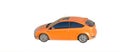 Orange car isolated Royalty Free Stock Photo