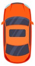 Orange car top view. Auto cartoon icon Royalty Free Stock Photo