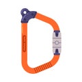 Orange Carabiner or Karabiner as Clip and Shackle Vector Illustration