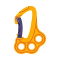 Orange Carabiner or Karabiner as Clip and Shackle Vector Illustration