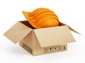 Orange cardboard box Royalty Free Stock Photo