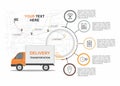 Orange Cargo Delivery Business infographic with transport