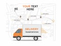 Orange Cargo Delivery transporation Business infographic with transport